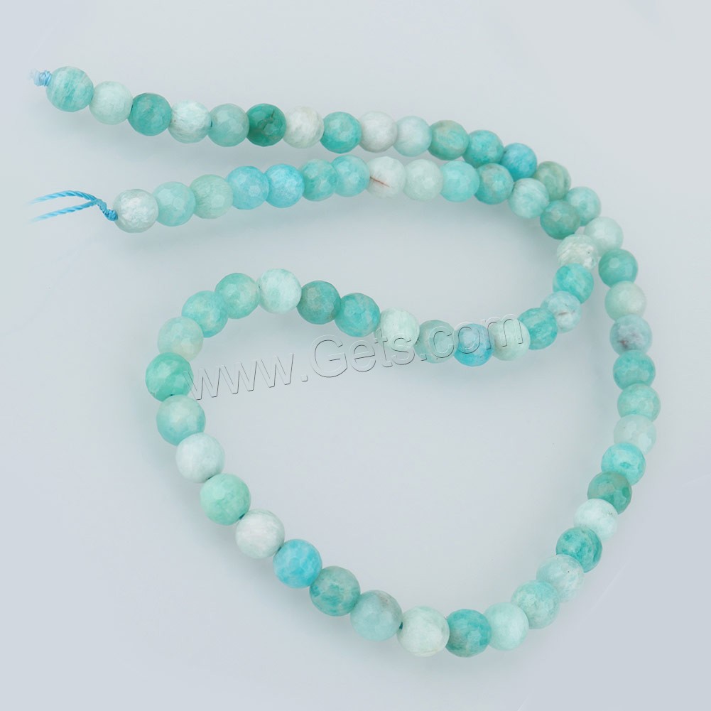 Amazonite Beads, ​Amazonite​, Round, natural & different size for choice & faceted, Hole:Approx 1mm, Length:Approx 15 Inch, Sold By Strand