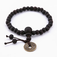 Handgelenk-Mala, Holz, mit Nylon & Messing, buddhistischer Schmuck & unisex, 6mm, Länge:ca. 9.5 ZollInch, 34PCs/Strang, verkauft von Strang