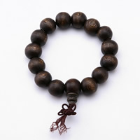 Handgelenk-Mala, Holz, mit Nylon, buddhistischer Schmuck & unisex, 12mm, Länge:ca. 9.5 ZollInch, 15PCs/Strang, verkauft von Strang