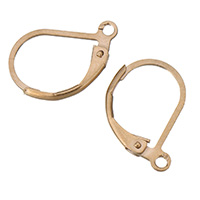 Stainless Steel Lever Back Earring Component, gold color plated, with loop Approx 1.5mm 