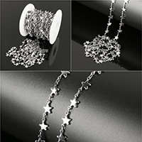 Stainless Steel Chain Jewelry, with plastic spool, original color 