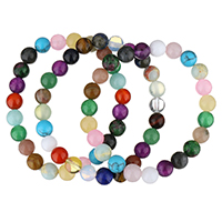 Multi - gemstone Bracelet, Unisex 8mm Approx 7.5 Inch 