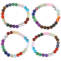 Multi - gemstone Bracelet, Unisex 8mm Approx 7.5 Inch 