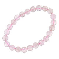 cuarzo rosado Pulsera, natural & para mujer & facetas, 8mm, longitud:aproximado 7.5 Inch, Vendido por Sarta