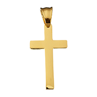 Stainless Steel Cross Pendants, gold color plated Approx 