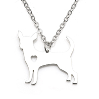 Stainless Steel Jewelry Necklace, with 1.9lnch extender chain, Dog, oval chain & for woman, original color Approx 17.7 Inch 