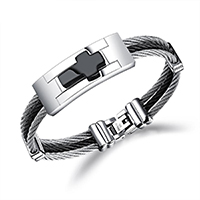 Titanium Steel Bracelet & Bangle, plated, for man, 40mm, 10mm Approx 7.5 Inch 