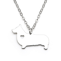 Stainless Steel Jewelry Necklace, with 1.9lnch extender chain, Dog, oval chain & for woman, original color Approx 17.7 Inch 