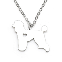 Stainless Steel Jewelry Necklace, with 1.9lnch extender chain, Dog, oval chain & for woman, original color Approx 17.7 Inch 