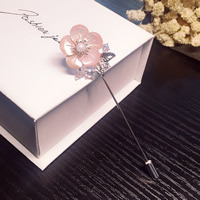 シェル・ブローチ, 銅, とともに ピンク貝, 花形, メッキ, 女性用 & ライン石のある, 無色, 鉛、カドミウムフリー 売り手 パソコン