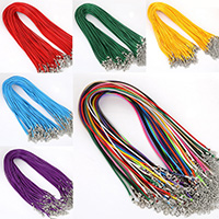 Corde en nylon, Ciré Nylon, avec alliage de zinc, Placage de couleur platine, plus de couleurs à choisir, 1.5mm Environ 17.7 pouce, Vendu par brin