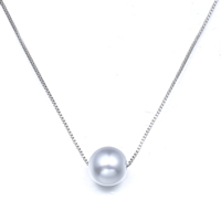 Newegg® Schmuck Halskette, 925 Sterling Silber, mit Muschelkern, natürlich, Kastenkette & für Frau, 10mm, Länge:ca. 16.5 ZollInch, verkauft von Strang