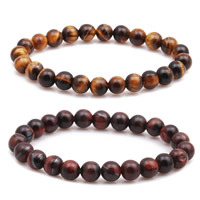 Tiger Eye Stone Bracelets, Unisex 8mm Approx 7.5 Inch 