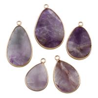 Amethyst Anhänger Februar Birthstone, mit Zinklegierung, 18x26x4mm-24x38x5mm, Bohrung:ca. 2mm, verkauft von PC