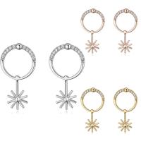 Brass Drop Earring, plated, micro pave cubic zirconia & for woman nickel, lead & cadmium free 