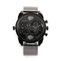 Oulm® Reloj para hombre, aleación de zinc, con Vidrio, chapado, Resistente al agua de la vida, Negro, 49x10mm, longitud:aproximado 9 Inch, Vendido por UD