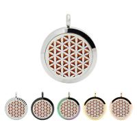 Pendentif Médaillon Parfum, acier inoxydable, Placage, styles différents pour le choix & avec strass & creux, 30mm Environ 5mm, Vendu par PC