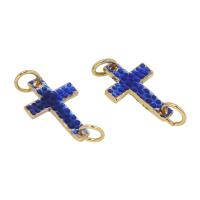 Cloisonne Connector, Cross, gold color plated, enamel & 1/1 loop, nickel, lead & cadmium free Approx 3.5mm 
