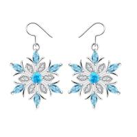 Boucle d'oreille Bijoux Newegg®, laiton, flocon de neige, Plaqué de platine, Bijoux de Noël & pour femme & avec zircone cubique Vendu par paire