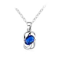 Newegg® Schmuck Halskette, Messing, mit Verlängerungskettchen von 1.9lnch, platiniert, Oval-Kette & für Frau & mit kubischem Zirkonia, 8mm, 20mm, Länge:ca. 18.1 ZollInch, verkauft von Strang