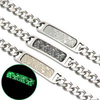 Edelstahl Charm Armband, 316 L Edelstahl, mit Verlängerungskettchen von 1.5Inch, unisex & Kandare Kette & glänzend, keine, 45x11mm, Länge:ca. 7.4 ZollInch, verkauft von Strang