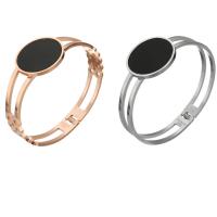 Bracelet en acier inoxydable, avec résine, Plat rond, Placage, styles différents pour le choix & pour femme, Vendu par PC