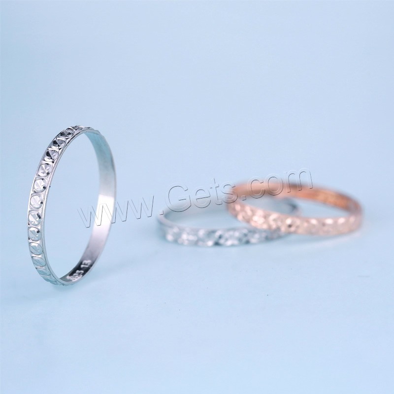 Anillo de dedo de latón, metal, chapado, diverso tamaño para la opción & para mujer, más colores para la opción, libre de níquel, plomo & cadmio, 2mm, Vendido por UD