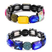 alliage de zinc bracelet, avec cristal, fer fermoir homard, peinture, pour femme & facettes & avec strass, plus de couleurs à choisir, sans plomb et cadmium, 12mm Environ 7 pouce, Vendu par PC