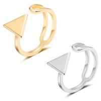 Zinc Alloy Cuff Finger Ring, Triangle, plated, open & for woman lead & cadmium free, 16mm, US Ring .5 