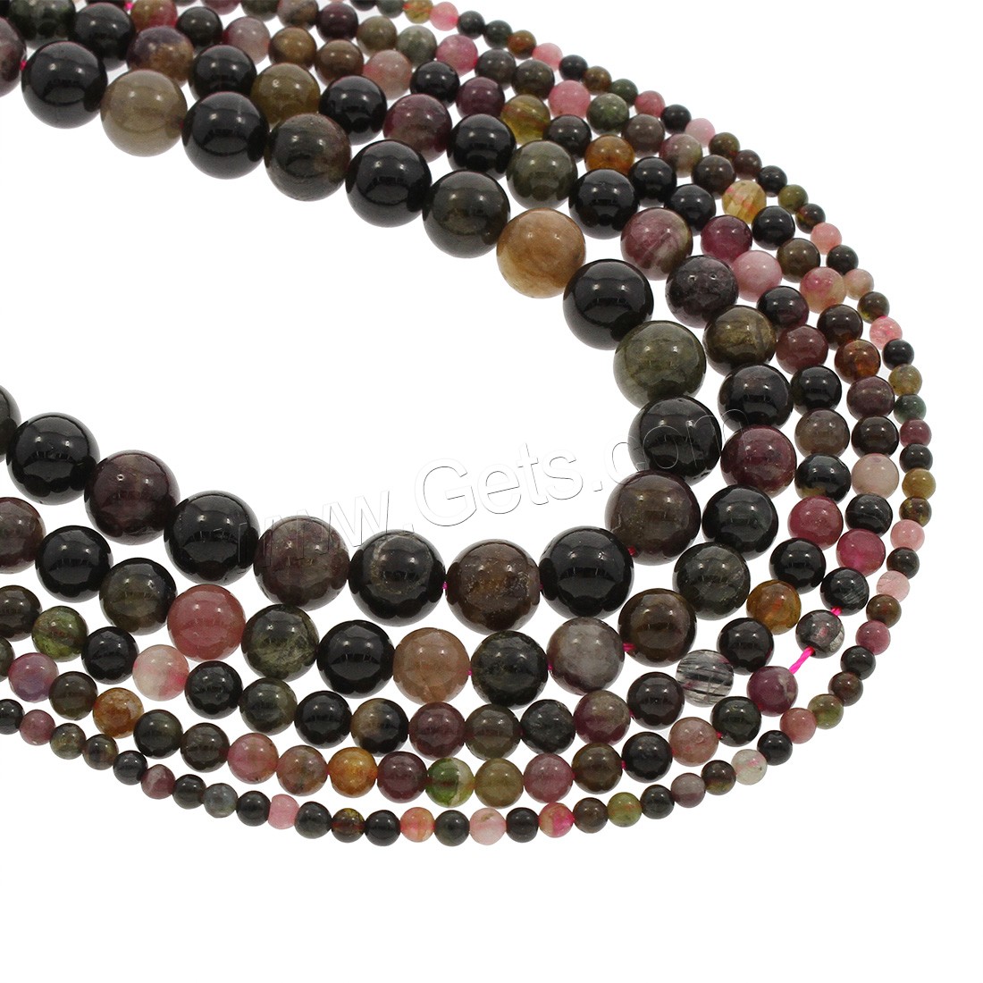 Tourmaline Beads, Round, different size for choice, Hole:Approx 1mm, Length:Approx 15.5 Inch, Sold By Strand