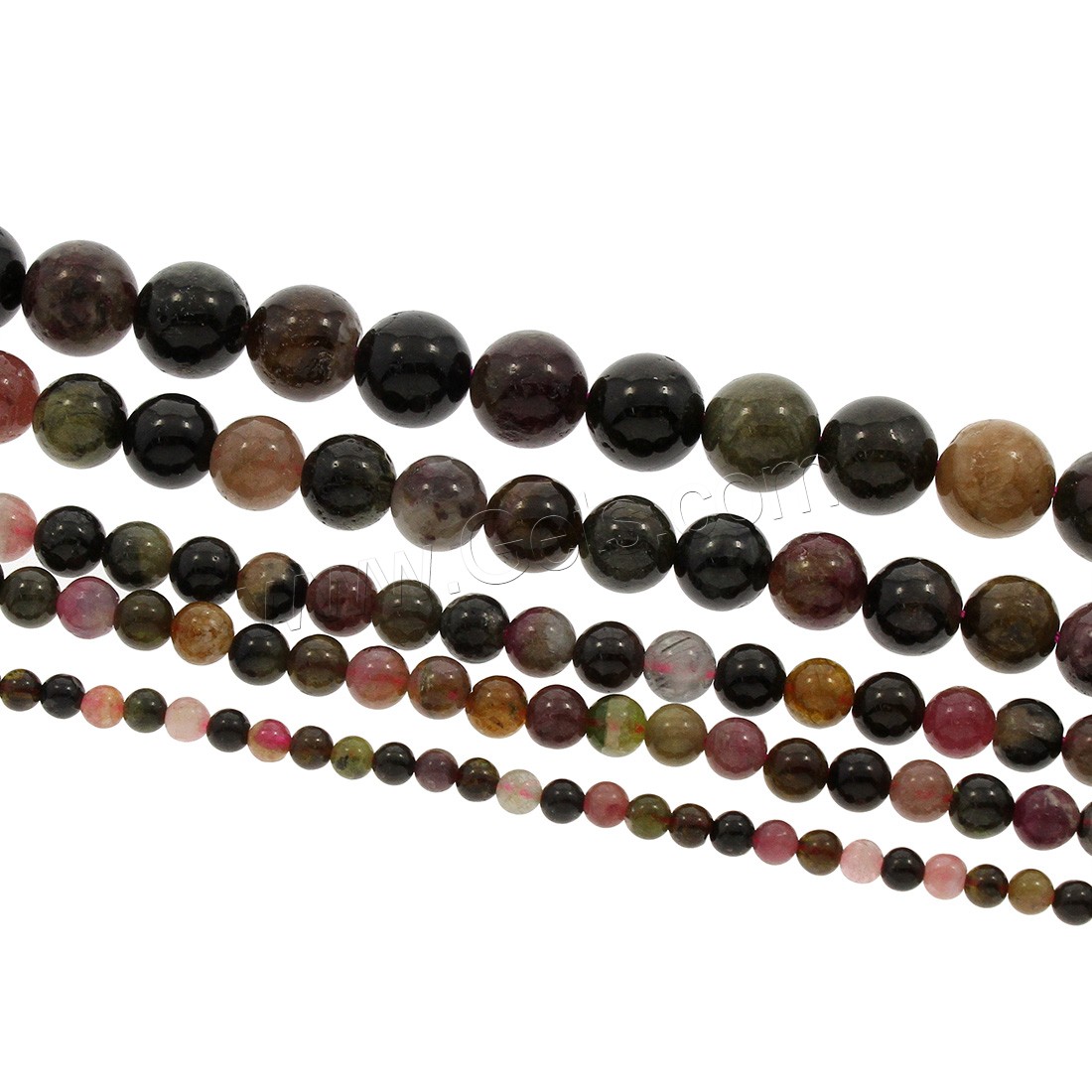 Tourmaline Beads, Round, different size for choice, Hole:Approx 1mm, Length:Approx 15.5 Inch, Sold By Strand