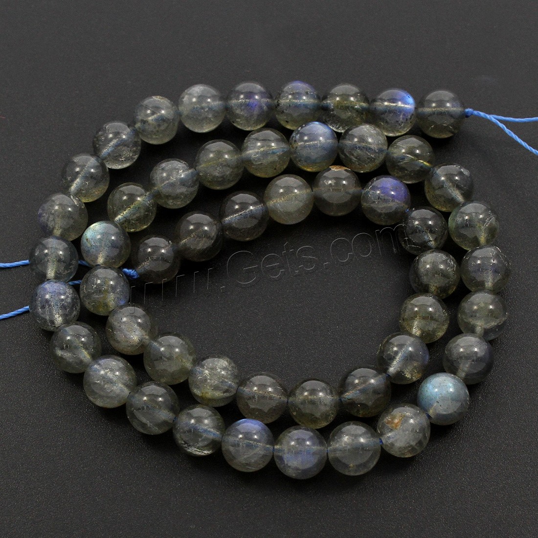 Perles en labradorite, Rond, normes différentes pour le choix, grade A, Trou:Environ 1mm, Longueur:Environ 15.5 pouce, Vendu par brin