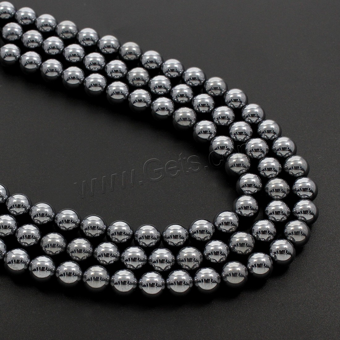 Terahertz Stone Beads, Round, different size for choice, Hole:Approx 1mm, Length:Approx 15.5 Inch, Sold By Strand