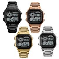 Montre à bijoux pour homme SKmei®, acier inoxydable, avec cadran en plastique, Placage, 30M étanche & LED, plus de couleurs à choisir 18mm Environ 8.6 pouce, Vendu par PC