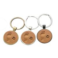 Fashion Time Gem Keychain Key Ring, Zinc Alloy, with iron ring & Glass, Flat Round, plated, time gem jewelry & Unisex & decal lead & cadmium free, 28mm 