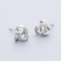 Brass Stud Earring, thick 925 sterling silver plated, for woman & hollow, nickel, lead & cadmium free 