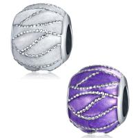 Émail Zinc Alloy European Beads, alliage de zinc, tambour, Placage de couleur platine, sans filetage & émail, plus de couleurs à choisir, sans plomb et cadmium, 8-12mm Environ 4-4.5mm, Vendu par PC