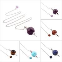 Gemstone Pendulum, with Zinc Alloy & Unisex & twist oval chain Approx 17.5 Inch 