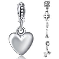 Zinc Alloy European Pendants, antique silver color plated & without troll, lead & cadmium free, 10-30mm Approx 4-4.5mm 