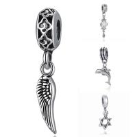 Zinc Alloy European Pendants, antique silver color plated & without troll, lead & cadmium free, 10-30mm Approx 4-4.5mm 