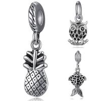 Zinc Alloy European Pendants, antique silver color plated & without troll, lead & cadmium free, 10-30mm Approx 4-4.5mm 