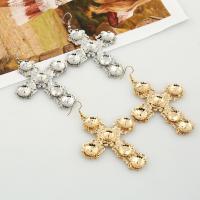 Zinc Alloy Drop Earring, iron earring hook, Cross, plated, for woman lead & cadmium free 