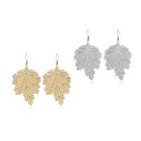 Zinc Alloy Drop Earring, iron earring hook, Leaf, plated, for woman lead & cadmium free 