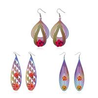 Stainless Steel Drop Earring, with Resin, iron earring hook, stoving varnish & for woman, lead & cadmium free 