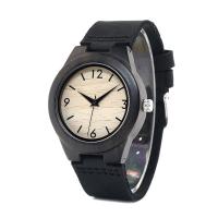 BOBOBIRD® Unisex Schmuckuhren, PU Leder, mit Zifferblatt aus Holz & Glas & Edelstahl, japanische Bewegung, Lebenswasserbeständig & einstellbar, originale Farbe, 39mm, 20mm, Länge:ca. 6.5-9 ZollInch, verkauft von PC