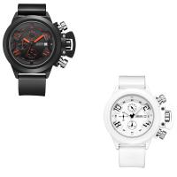 JEDIR® Montre à bijoux pour hommes, silicone, avec cadran en alliage de zinc & verre & acier inoxydable, mouvement chinoise, Placage, Résistant à l’eau de vie, plus de couleurs à choisir Environ 7.2 pouce, Vendu par PC