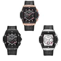 JEDIR® Montre à bijoux pour hommes, Cuir, avec cadran en alliage de zinc & verre & acier inoxydable, mouvement chinoise, Placage, Résistant à l’eau de vie, plus de couleurs à choisir Environ 8.2 pouce, Vendu par PC