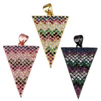 Cubic Zirconia Micro Pave Brass Pendant, Triangle, plated, micro pave cubic zirconia Approx 