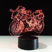 Acryl Nachtlicht, mit ABS Kunststoff, Motorrad, mit USB-Schnittstelle & mit LED-Licht & automatisch die Farbe wechseln & verschiedene Stile für Wahl, 220x130x90mm, verkauft von PC