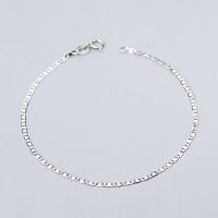 Brass Bracelets, thick 925 sterling silver plated, with lobster clasp & mariner chain & for woman, nickel, lead & cadmium free, 1.6mm Approx 7.1 Inch 